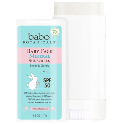 Babo Botanicals Spf50 Baby Face Mineral Sunscreen Stick 0.6oz
