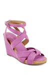 Aerosoles Phoenix Strappy Wedge Women's Shoes In Lt Purple Fab