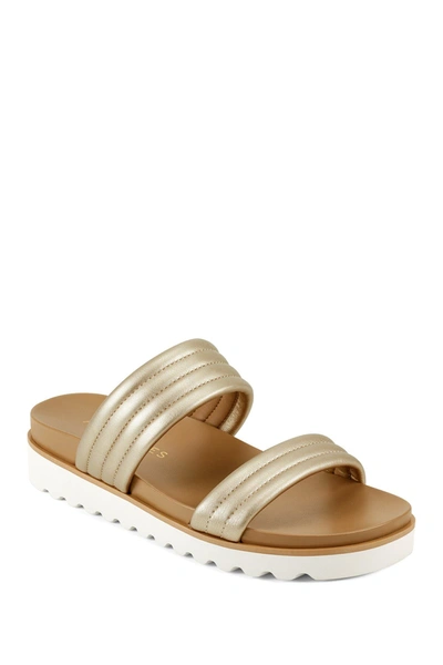 Aerosoles Kinnelon Slide Sandal Women's Shoes In Gold Metallic