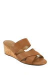 Aerosoles Westfield Wedge Sandal Women's Shoes In Tan Leather