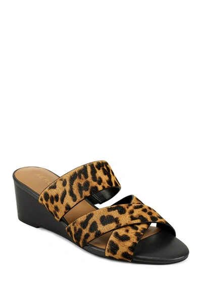 Aerosoles Westfield Wedge Sandal Women's Shoes In Leopard Combo