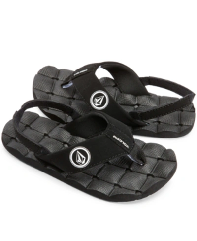 Volcom Kids' Big Boys Recliner Slide Sandals In Black White