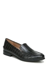 Lifestride Margot Croc Embossed Loafer In Black Shiny Croco