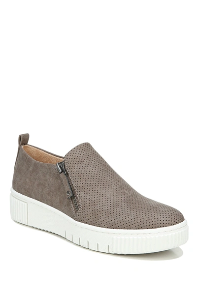 Soul Naturalizer Turner Perforated Platform Sneaker In Grey Faux Leather
