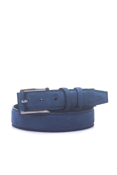 Angelo Nardelli Leather Belt In Denim