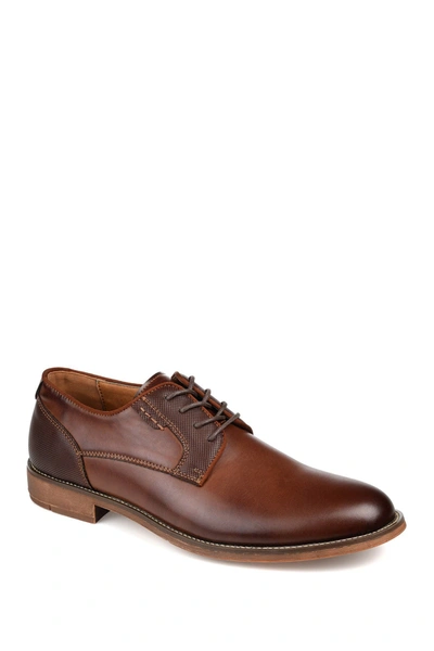 Vance Co. Alston Men's Textured Plain Toe Derby Shoe In Brown