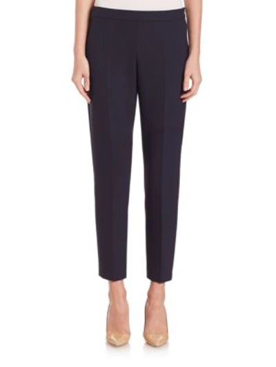 Hugo Boss Tiluna Side Zip Ponte Ankle Pants In Navy