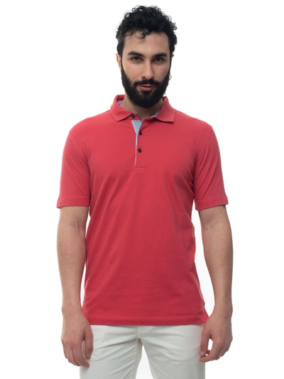Andrea Fenzi Short Sleeve Polo Shirt Red Cotton Man
