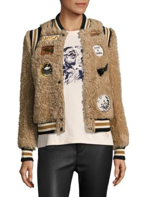 coach shearling varsity jacket