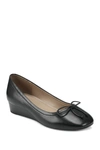 Aerosoles Women's Callie Low Casual Wedge Women's Shoes In Black Leat