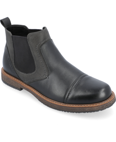 Vance Co. Men's Lancaster Wide Tru Comfort Foam Pull-on Cap Toe Chelsea Boot In Black