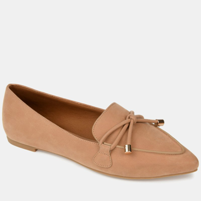 Journee Collection Muriel Womens Faux Leather Slip On Loafers In Beige