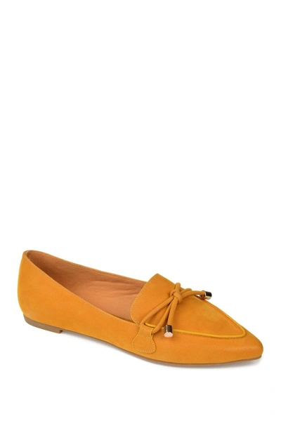 Journee Collection Muriel Womens Faux Leather Slip On Loafers In Yellow