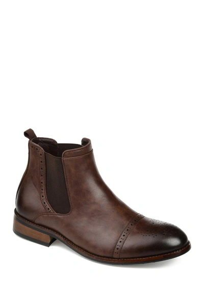 Vance Co. Garrett Men's Cap Toe Chelsea Boot Men's Shoes In Brown