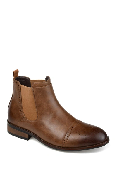 Vance Co. Garrett Men's Cap Toe Chelsea Boot Men's Shoes In Brown