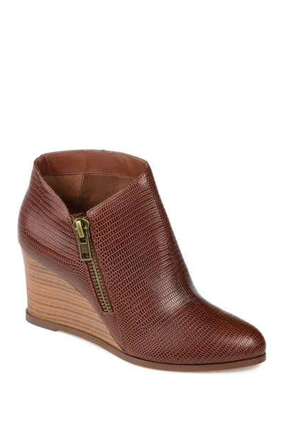 Journee Collection Journee Women's Tru Comfort Foam Glam Wedge Bootie In Brown