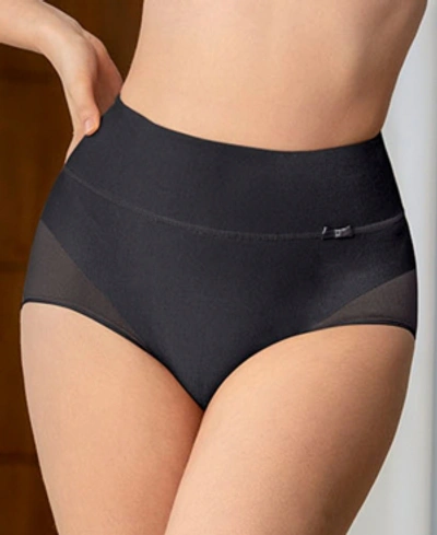 Leonisa High-waisted Classic Smoothing Brief 012841 In Black