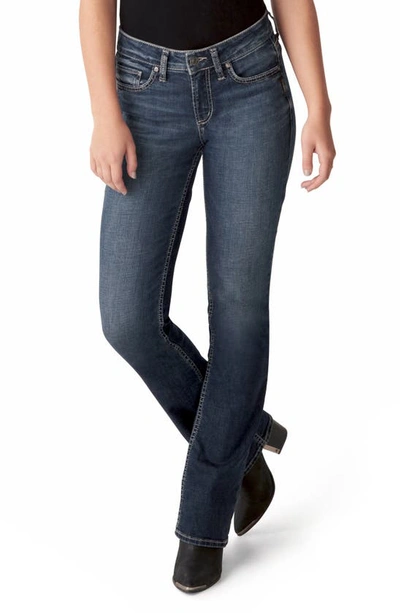 Silver Jeans Co. Suki Mid Rise Curvy Slim Bootcut Jeans In Blue