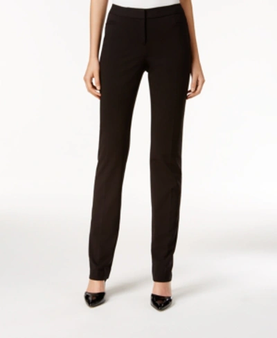 Alfani Solid Straight-leg Trousers, Created For Macy's In Deep Black