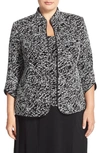 Alex Evenings Printed Jacket And Top Set, Regular & Petite Sizes In Black