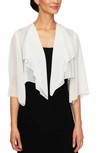 Alex Evenings Hanky Bolero Cardigan In Ivory