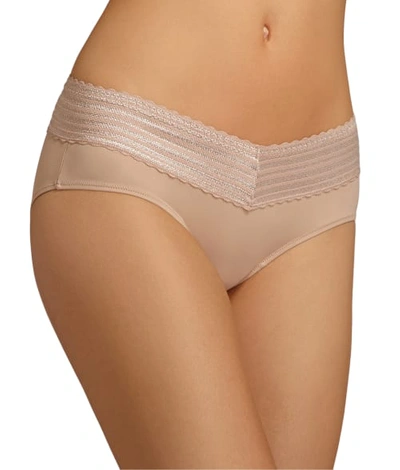 Warner's No Pinches No Problems Cotton Lace Hipster Underwear Ru1091p In Toasted Almond