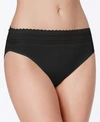 Warner's No Pinching No Problems Lace Hi-cut Brief Underwear 5109 In Black
