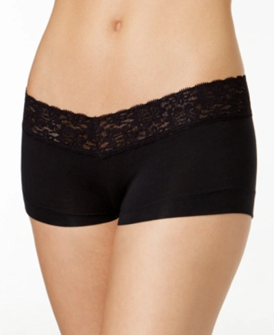 Maidenform Cotton Dream Lace Boyshort Underwear 40859 In Black