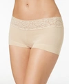 Maidenform Cotton Dream Lace Boyshort Underwear 40859 In Latte Lift
