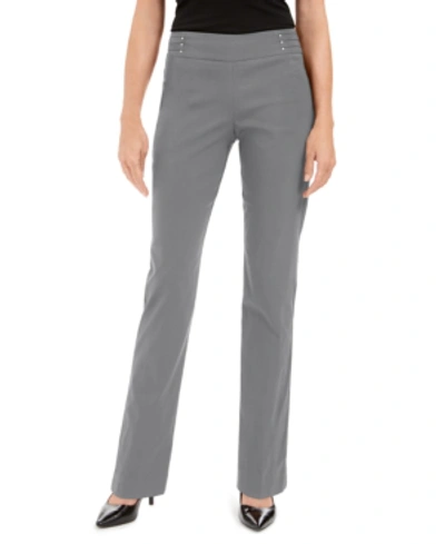 Jm Collection Women's Studded Pull-on Tummy Control Pants, Regular And Short Lengths, Created For Macy's In Lunar Grey