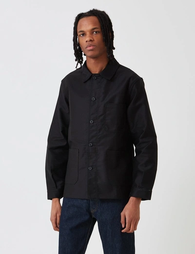 Le Laboureur Moleskin Work Jacket In Black