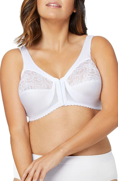 Glamorise Women's Full Figure Plus Size Magiclift Front Close Support Bra In White