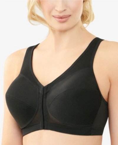 Glamorise Women's Full Figure Plus Size Magiclift Front Close Posture Back Support Bra 1265 In Black