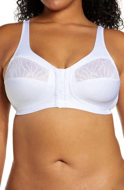 Glamorise Women's Full Figure Plus Size Magiclift Front Close Posture Back Support Bra In White