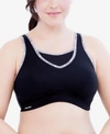 Glamorise Women's Plus Size Sport Elite Performance Camisole Bra In Black Logo