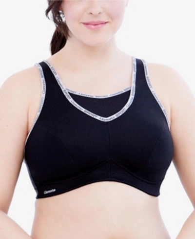 Glamorise Women's Plus Size Sport Elite Performance Camisole Bra In Black Logo