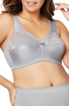 Glamorise Women's Full Figure Plus Size Magiclift Original Wirefree Support Bra In Soft Grey