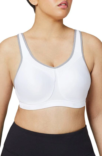 Glamorise No Limits High Support Underwire Sports Bra In White,grey