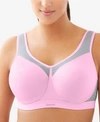 Glamorise High Impact Seamless Underwire Sports Bra In Pink,grey