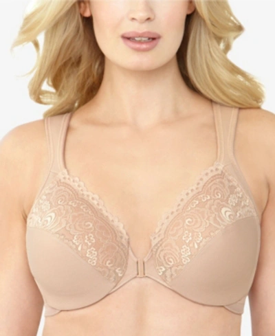 Glamorise Women's Full Figure Plus Size Wonderwire Front Close Bra 1245 In Cafe