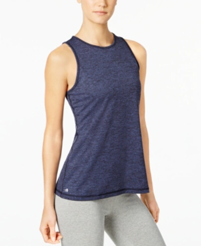 Ideology Women's Essentials Heathered Keyhole-back Tank Top, Created For Macy's In Navy Serenity