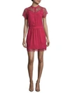 Zadig & Voltaire Ricy Jac Deluxe Short-sleeve Dress In Fuchsia