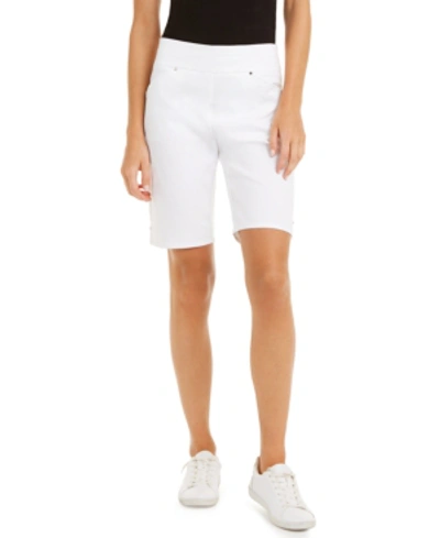 Inc International Concepts Women's Mid Rise Pull-on Bermuda Shorts, Created For Macy's In Bright White