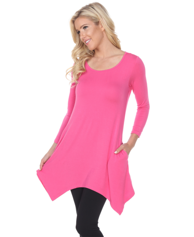 White Mark Plus Size Makayla Tunic Top In Pink