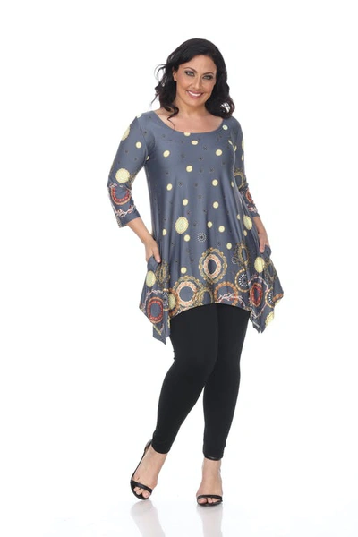 White Mark Plus Size Erie Tunic In Grey