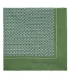 Ferragamo Animal Print Silk Pocket Square In Green