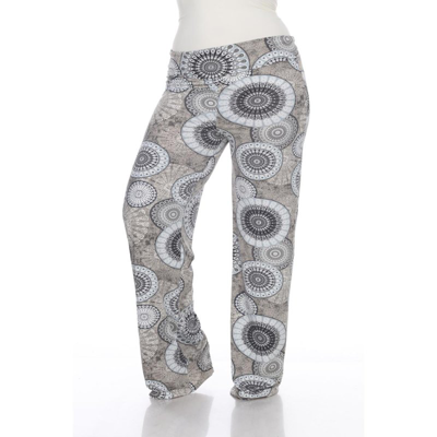 White Mark Plus Size Circle Print Palazzo Pants In Grey