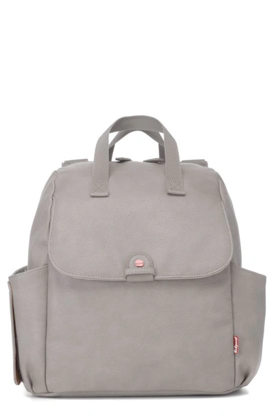 Babymel Robyn Convertible Faux Leather Diaper Backpack In Grey