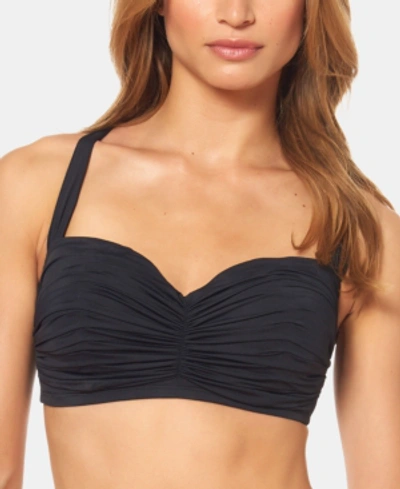 Bleu By Rod Beattie Bleu Rod Beattie Plus Size Shirred Underwire Bikini Top Women's Swimsuit In Black