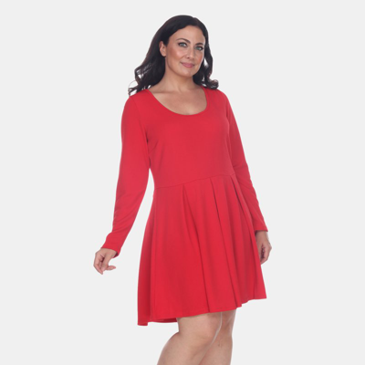 White Mark Women's Plus Size Jenara Dress In Red